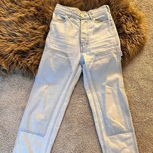Jesse Kamm patch front handy pants size 0 in pale blue denim
